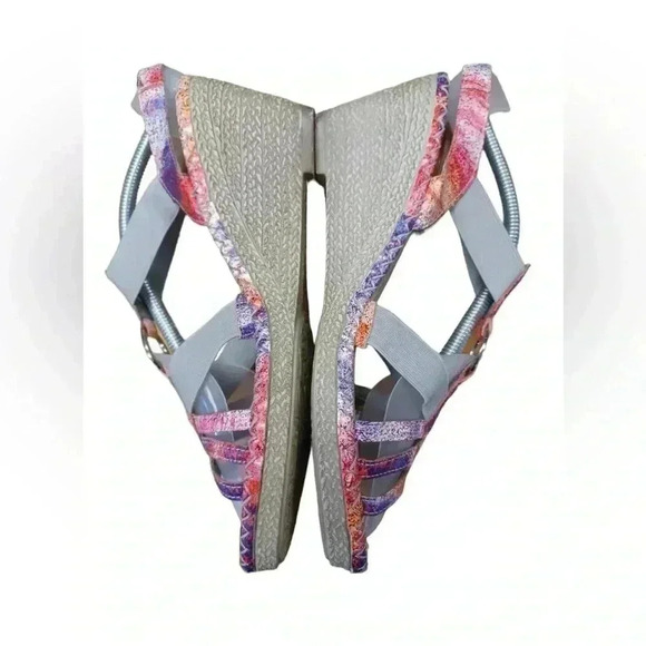 Remonte Metallic Espadrilles Wedge Sling Back Sandals Size 38 - Picture 4 of 8